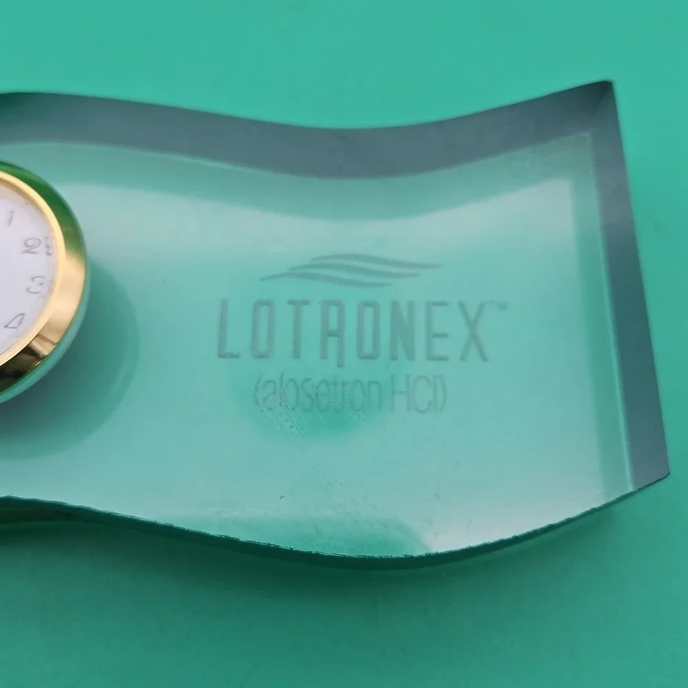 Lotronex‎ Clock Pharmaceutical Drug Rep Collectible Glass Lucite